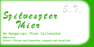 szilveszter thier business card